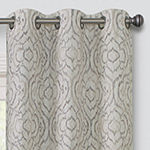 Regal Home Surfaces Ikat Scroll Light-Filtering Grommet Top Single Curtain Panel