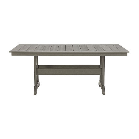 Signature Design By Ashley Visola Collection Patio Dining Table, One Size, Gray