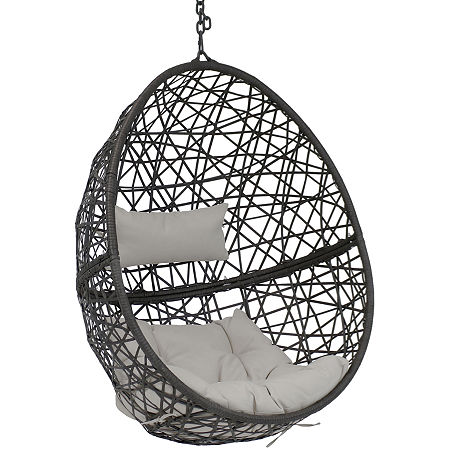 Sunnydaze Caroline Hanging Egg Chair, One Size, Gray