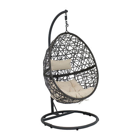 Sunnydaze Caroline Hanging Egg Chair With Stand, One Size, Beige