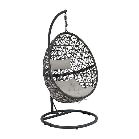 Sunnydaze Caroline Hanging Egg Chair With Stand, One Size, Gray