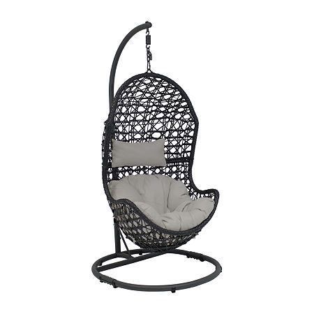 Sunnydaze Cordelia Hanging Egg Chair With Stand, One Size, Gray