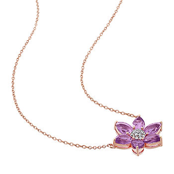 14K Rose Gold purple gold flower double bracelet for women Plated party  jewelry