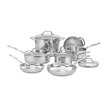 Cuisinart Nesting Stainless Steel 11-Pc. Cookware Set, Color: Stainless  Steel - JCPenney