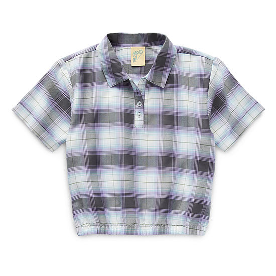 Thereabouts Little & Big Girls Short Sleeve Camp Shirt