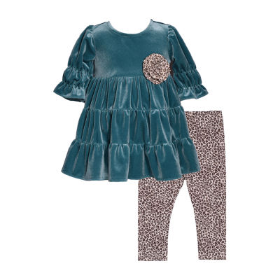 Baby 2 piece set with velvet leggings