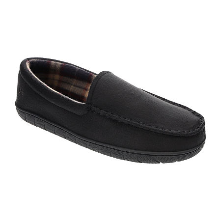 Dockers Venetian With Fleece Lining Boys Moccasin Slippers, Large, Black