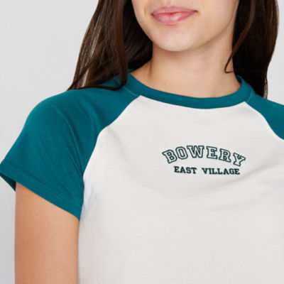 Arizona Graphic Womens Crew Neck Short Sleeve Crop Top Juniors