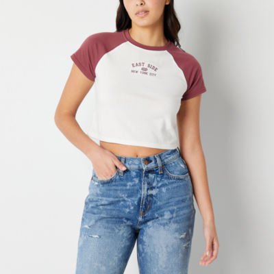 Forever 21 Cropped Graphic Baseball Jersey