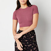 Forever 21 Printed Off The Shoulder Top Womens Short Sleeve Crop