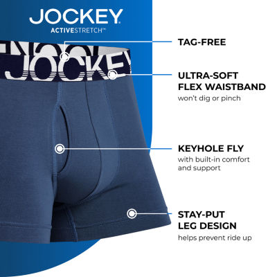 Jockey Active Stretch Mens 3 Pack Boxer Briefs