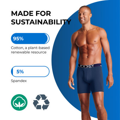 Jockey Active Stretch Mens 3 Pack Boxer Briefs 8797