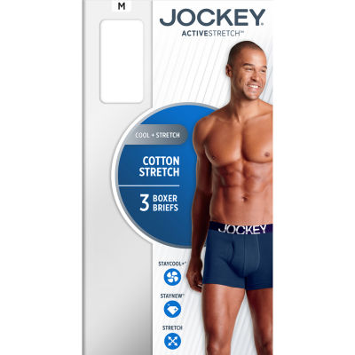 Jockey Active Stretch Mens 3 Pack Boxer Briefs