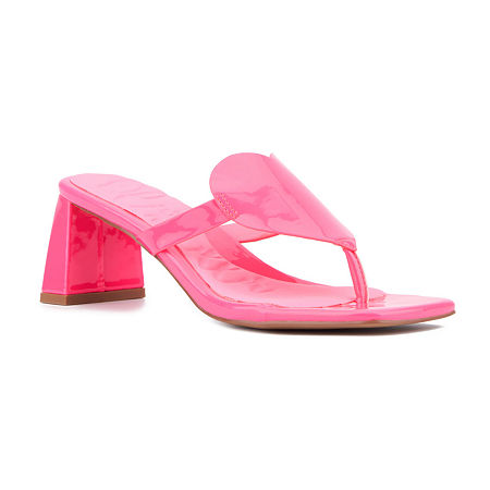Olivia Miller Womens Lover Gurl Heeled Sandals, 7 Medium, Pink