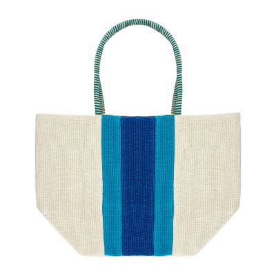 Mixit Color Block Jute Tote Bag