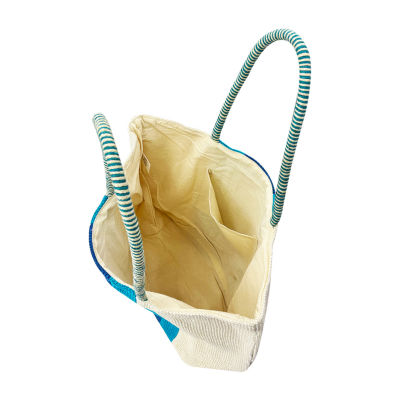 Mixit Color Block Jute Tote Bag