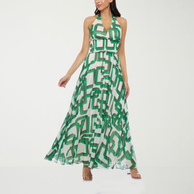 Premier Amour Halter Womens Sleeveless Maxi Dress