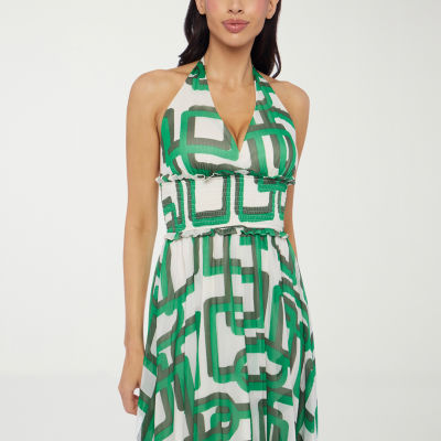 Premier Amour Halter Womens Sleeveless Maxi Dress