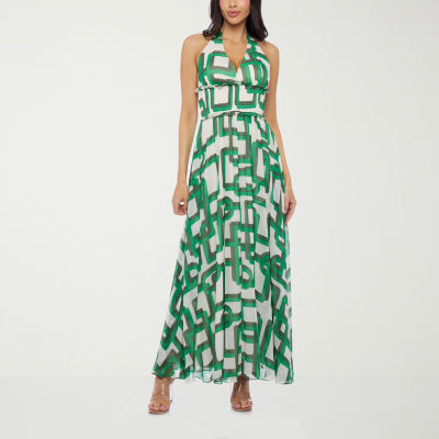 Premier Amour Halter Womens Sleeveless Maxi Dress