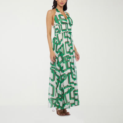Premier Amour Halter Womens Sleeveless Maxi Dress