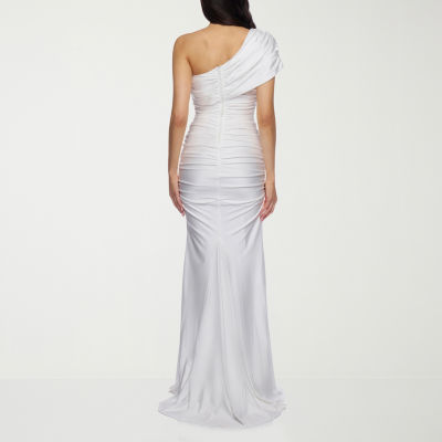 Premier Amour One Shoulder Womens Short Sleeve Evening Gown