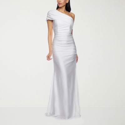 Premier Amour One Shoulder Womens Short Sleeve Evening Gown