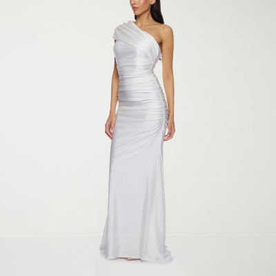 Premier Amour One Shoulder Womens Short Sleeve Evening Gown