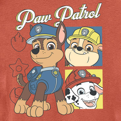 Nickelodeon Toddler Boys Crew Neck Short Sleeve Regular Fit Paw Patrol Graphic T-Shirt