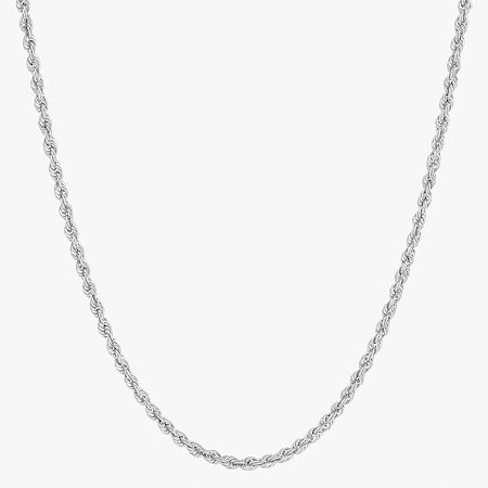 Womens 10K Gold 18 Inch Rope Chain Necklace, One Size, White
