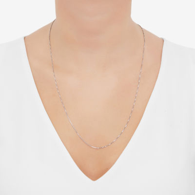 Womens 14K Gold 24 Inch Box Chain Necklace