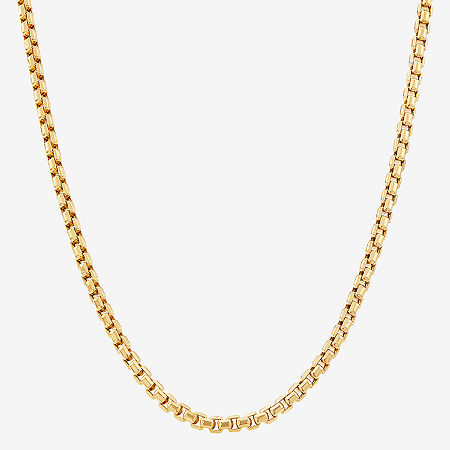 Womens 14K Gold 22 Inch Box Chain Necklace, One Size, Yellow