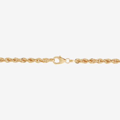 Womens 10K Gold Inch Rope Chain Necklace