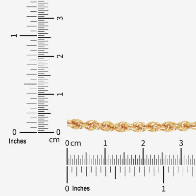 Womens 10K Gold Inch Rope Chain Necklace