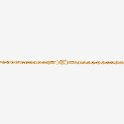 Womens 10K Gold 22 Inch Rope Chain Necklace