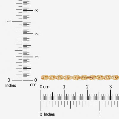 Womens 10K Gold 22 Inch Rope Chain Necklace