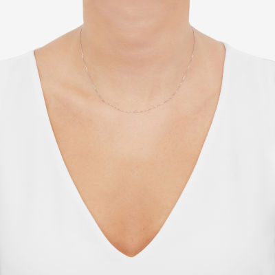 Womens 14K Gold Inch Box Chain Necklace