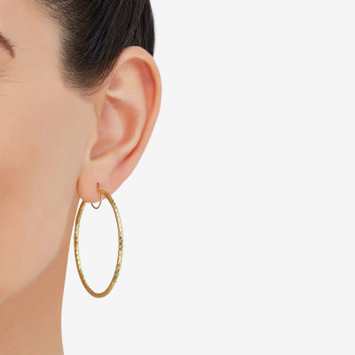 Womens 10K Gold 44mm Hoop Earrings