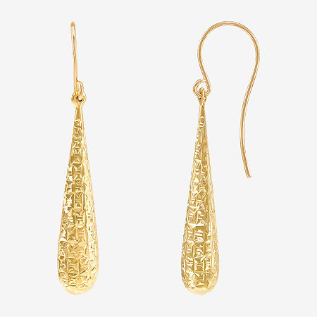 Womens 10K Gold Drop Earrings, One Size, Yellow