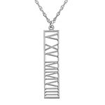 Personalized Roman Numeral Date Pendant Necklace