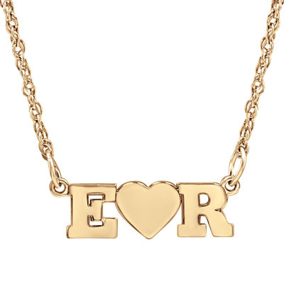 Personalized 2 Single Initial Heart Pendant Necklace