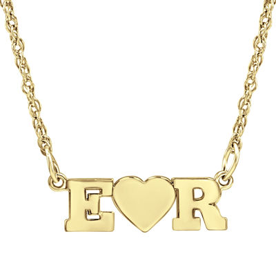 Personalized 2 Single Initial Heart Pendant Necklace