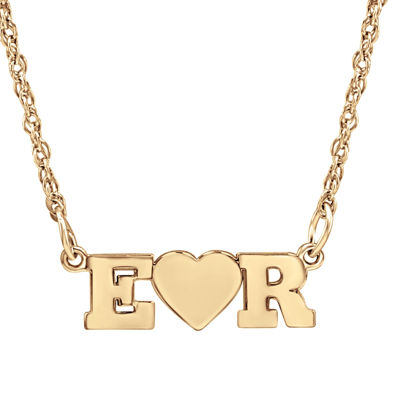 Personalized 2 Single Initial Heart Pendant Necklace