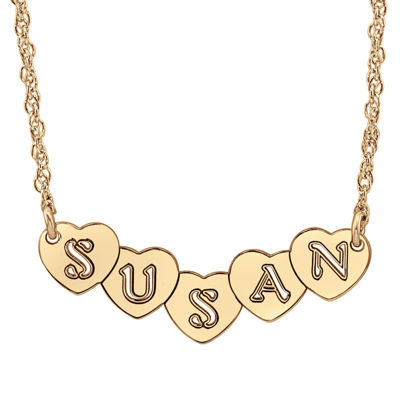 Personalized Hearts Name Necklace