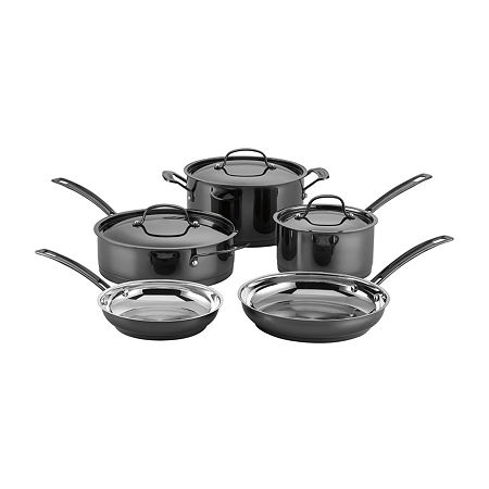 Cuisinart Micashine Stainless Steel 8-pc. Cookware Set, One Size, Black