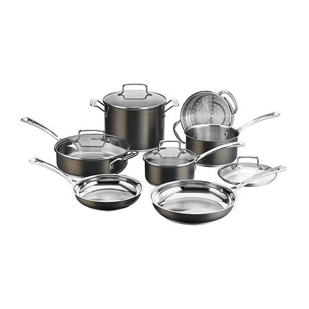 Cuisinart Black Stainless Steel 11-pc. Safe Cookware Set, One Size, Black