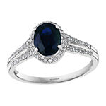 LIMITED QUANTITIES! Effy Final Call Womens Genuine Blue Sapphire &  1/4 CT. T.W Genuine Diamond 14K White Gold Cocktail Ring