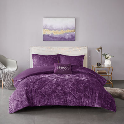 Intelligent Design Isabel Velvet Duvet Cover Set with decorative pillow