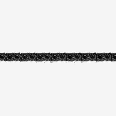 1 CT. T.W. Natural Black Diamond 10K White Gold 8 1/2 Inch Tennis Bracelet