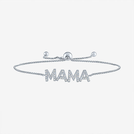 Limited Time Special! "Mama" 1/10 CT. T.W. Genuine White Diamond Sterling Silver Bolo Bracelet
