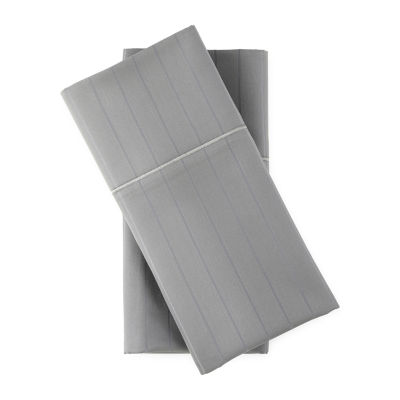 Liz Claiborne 600TC Cotton Sateen Dobby Stripe Wrinkle Free Sheet Set